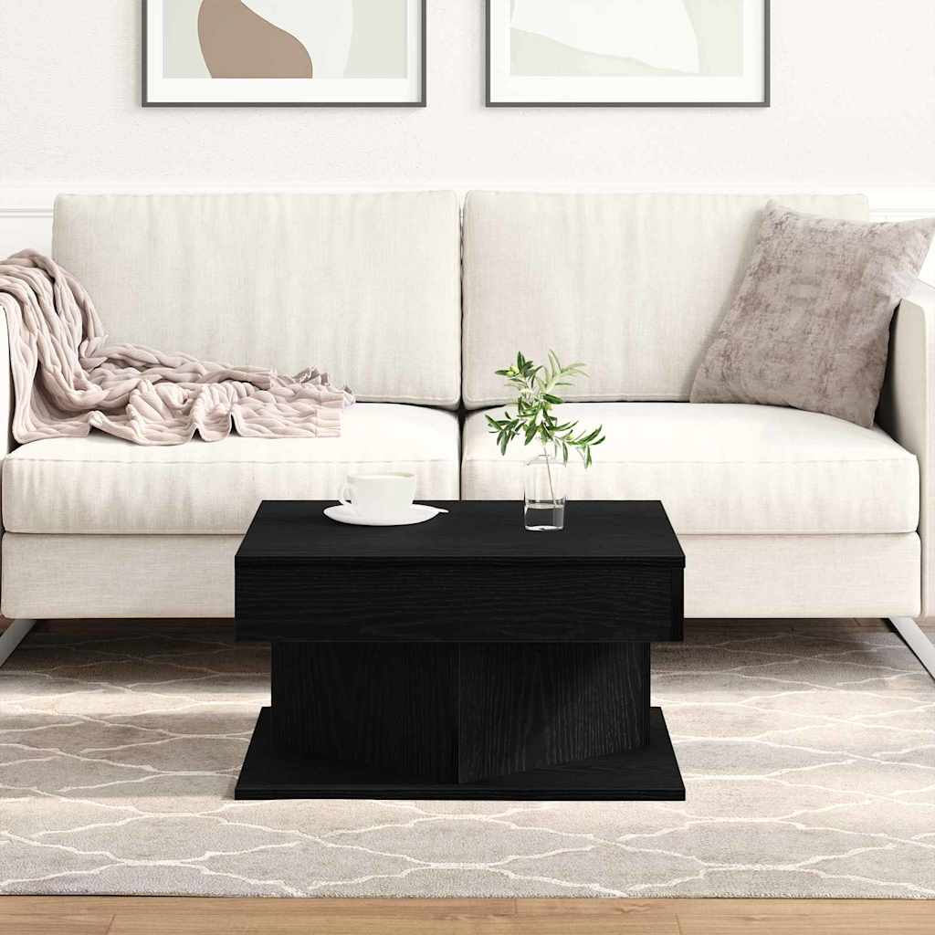vidaXL Coffee Table Black Oak 57 x 57 x 30 cm Engineered Wood
