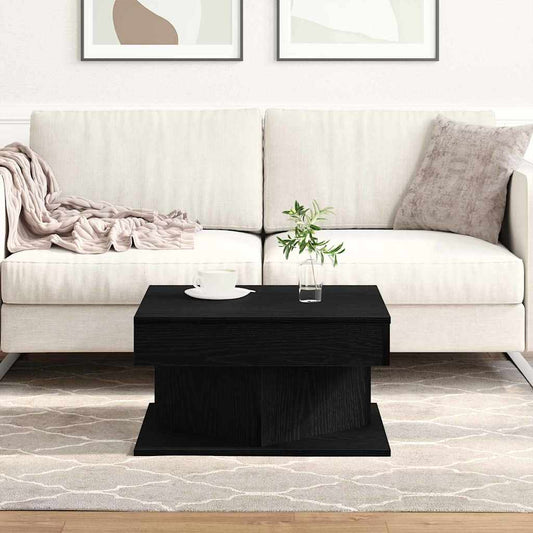 vidaXL Coffee Table Black Oak 57 x 57 x 30 cm Engineered Wood