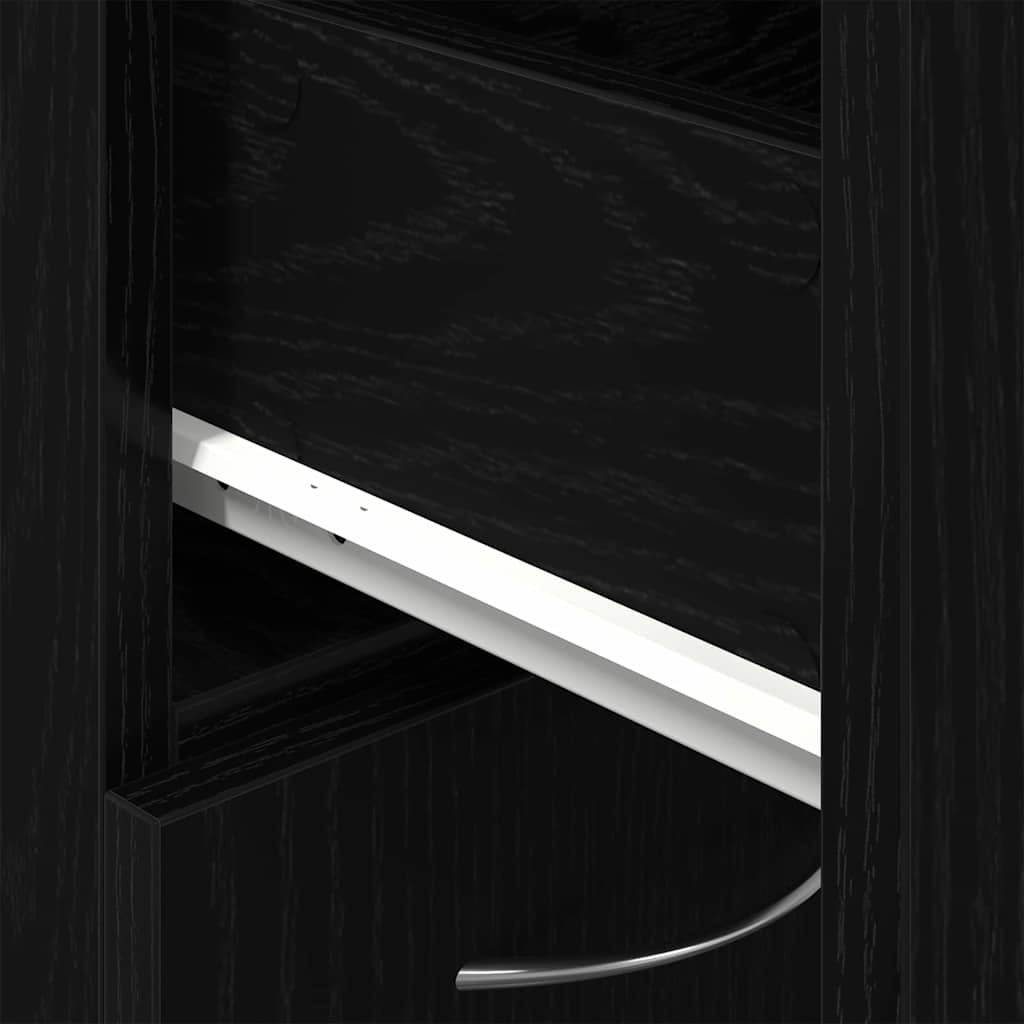 vidaXL Bathroom Cabinet Black Oak 25 x 25 x 170 cm Engineered Wood