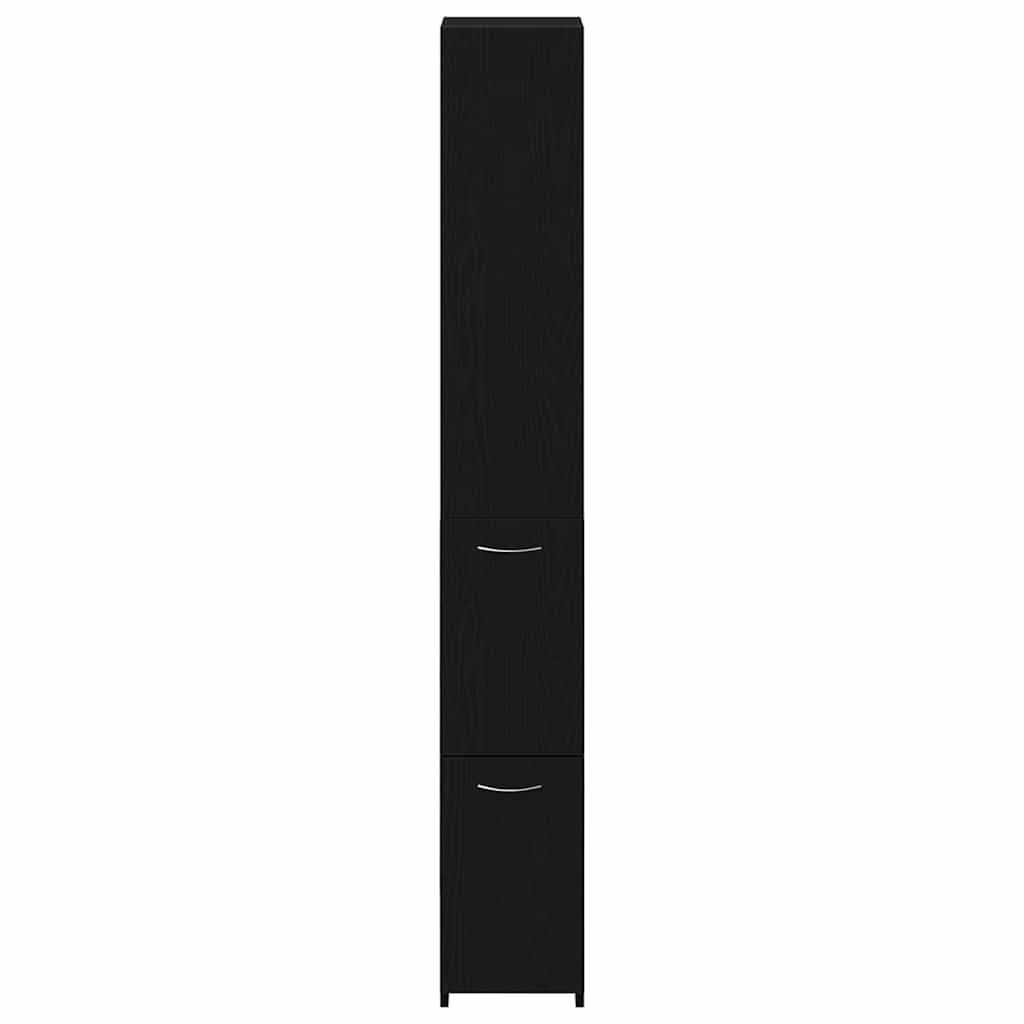 vidaXL Bathroom Cabinet Black Oak 25 x 25 x 170 cm Engineered Wood