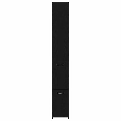vidaXL Bathroom Cabinet Black Oak 25 x 25 x 170 cm Engineered Wood