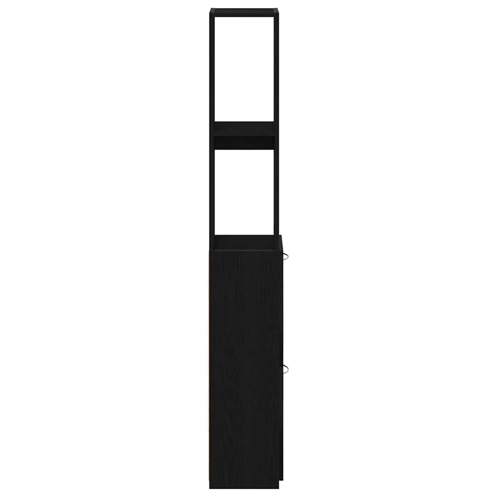 vidaXL Bathroom Cabinet Black Oak 25 x 25 x 170 cm Engineered Wood