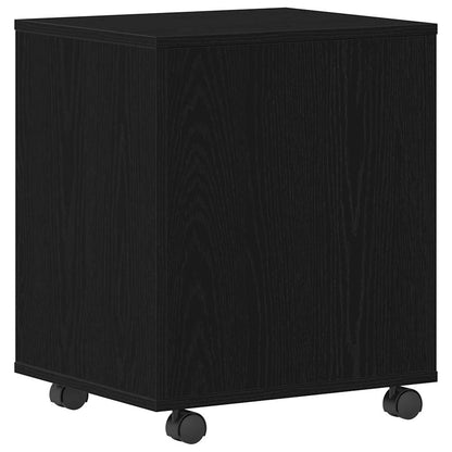vidaXL Rolling Cabinet Black Oak 45 x 38 x 54 cm Engineered Wood