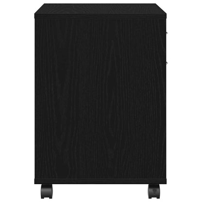 vidaXL Rolling Cabinet Black Oak 45 x 38 x 54 cm Engineered Wood
