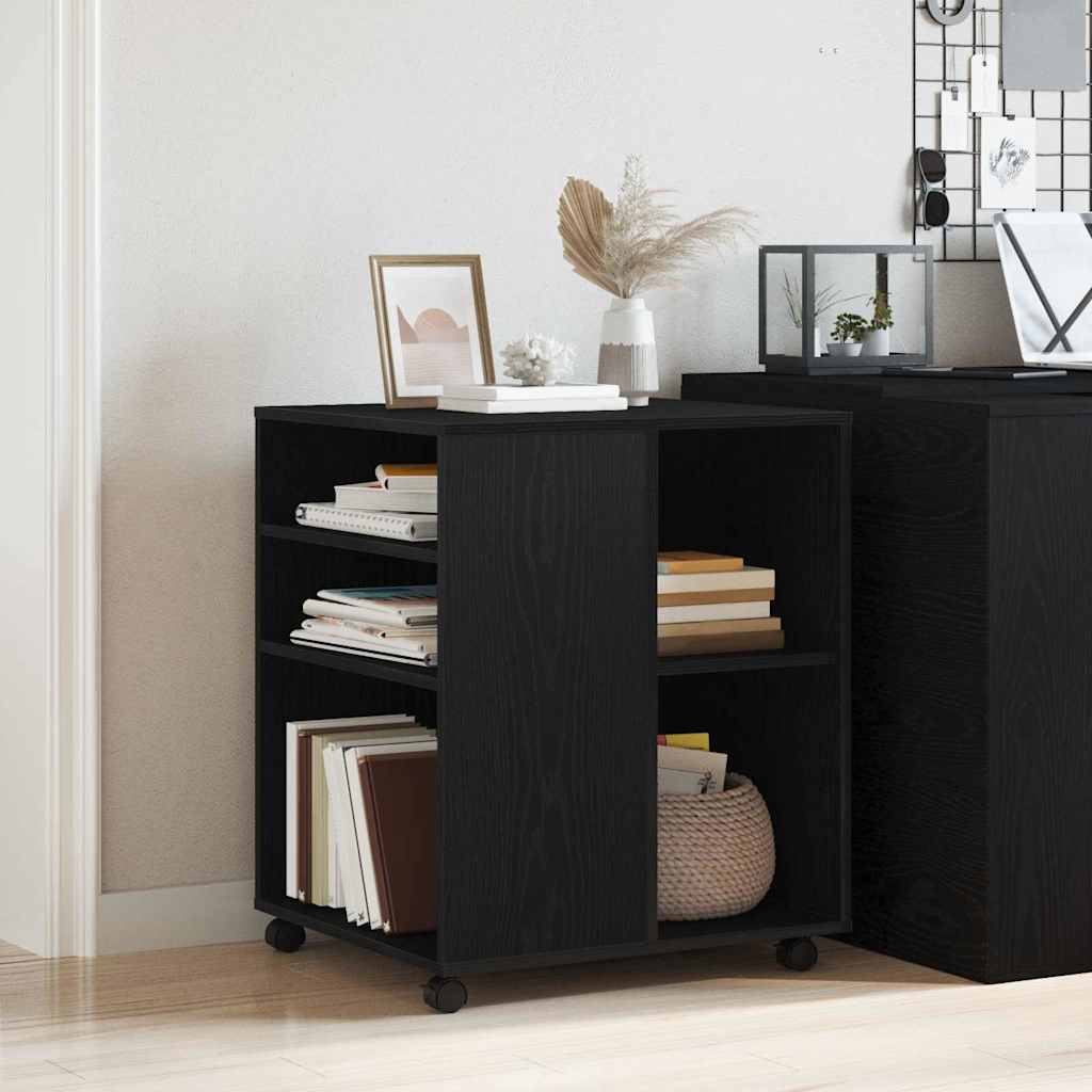 vidaXL Storage Cabinet Black Oak 60 x 53 x 72.5 cm Engineered Wood