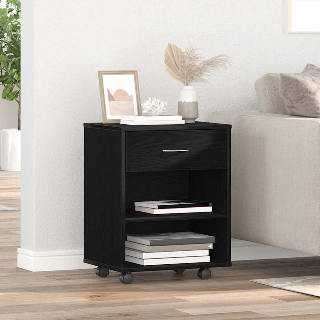 vidaXL Storage Cabinet Black Oak 46 x 36 x 59 cm Engineered Wood