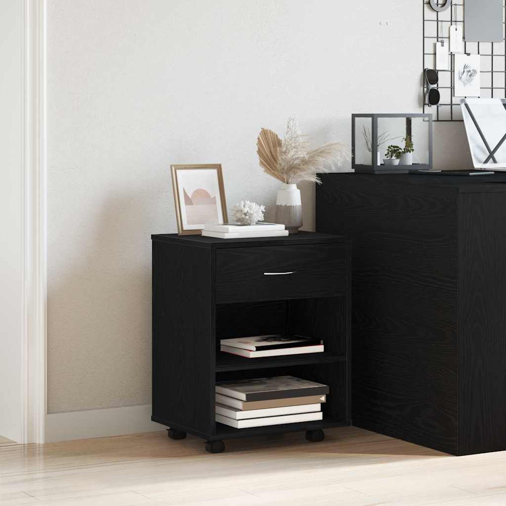 vidaXL Storage Cabinet Black Oak 46 x 36 x 59 cm Engineered Wood