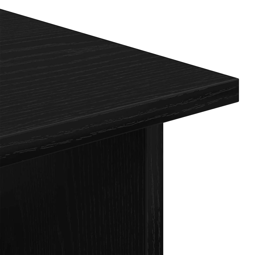 vidaXL Rolling Cabinet Black Oak 60 x 45 x 55 cm Engineered Wood