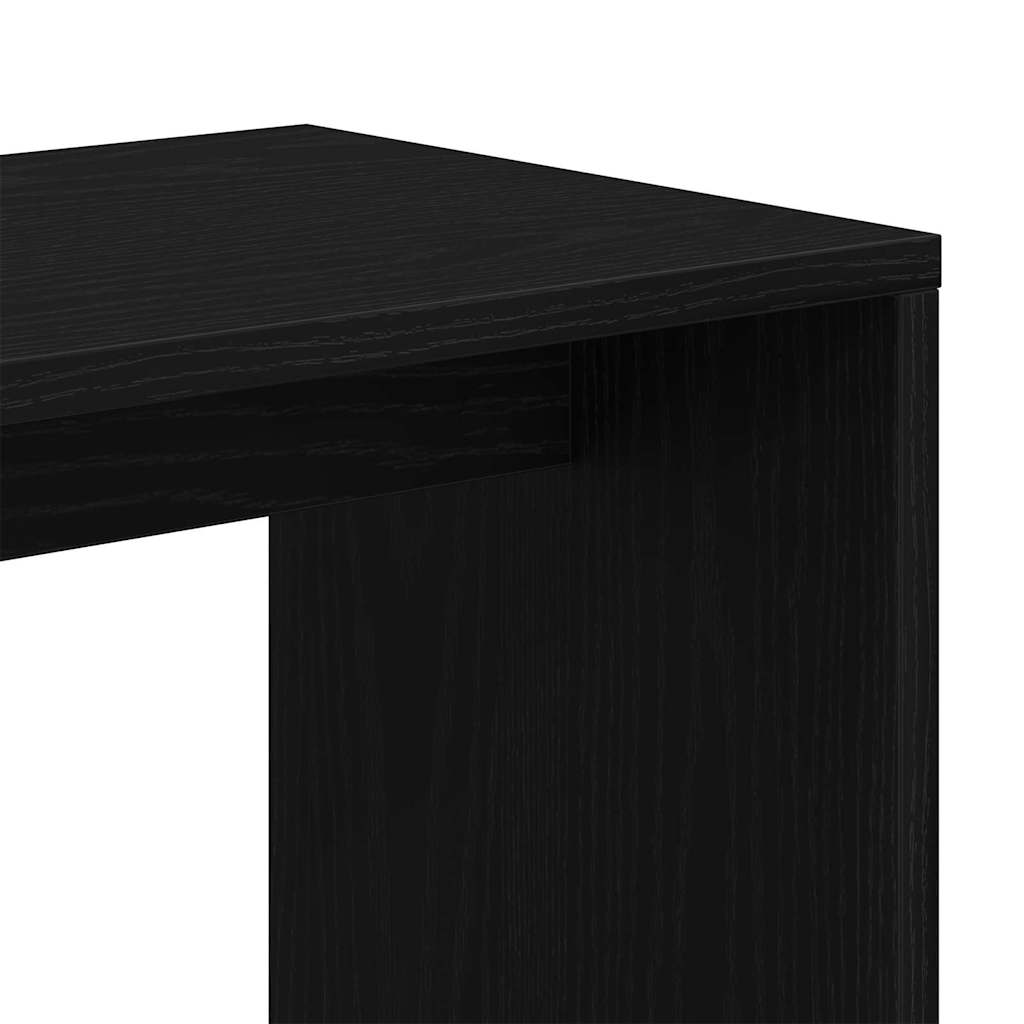vidaXL Nesting Table 3 pcs Black Oak 55 x 30 x 50 cm Engineered Wood