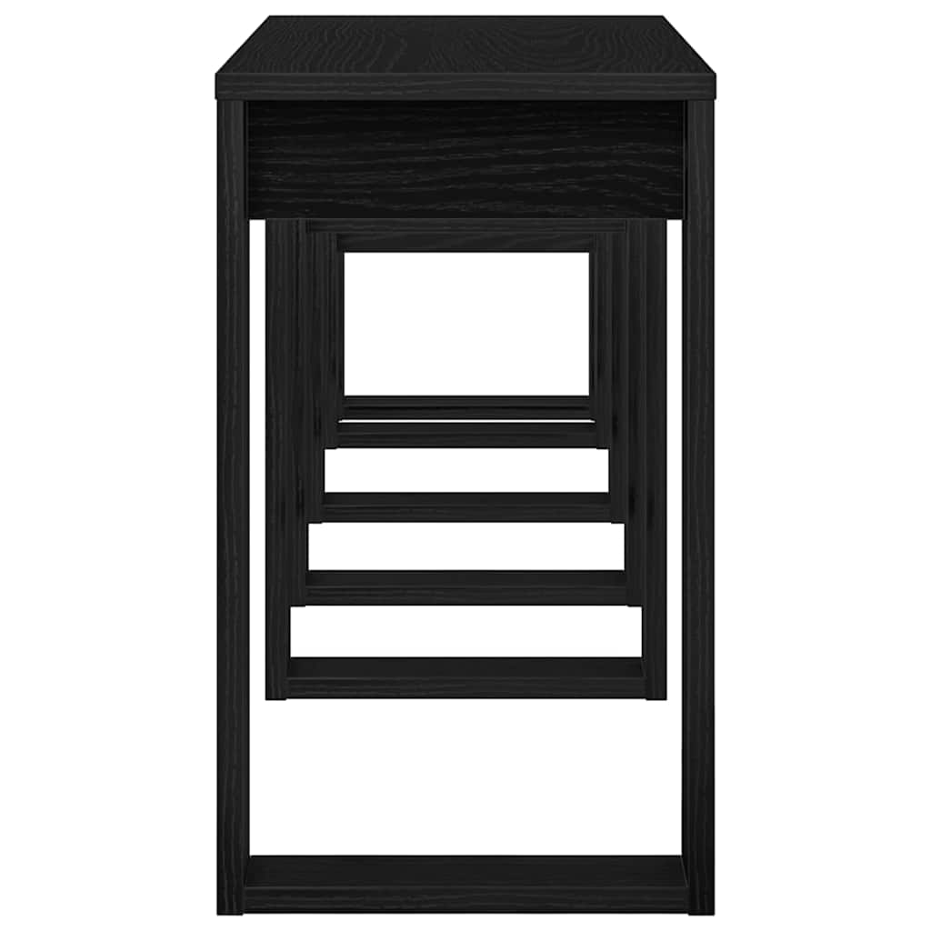 vidaXL Nesting Tables 3 pcs Black Oak 61 x 28 x 47 cm Engineered Wood