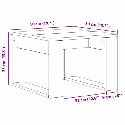vidaXL Coffee Table Black Oak 50 x 50 x 35 cm Engineered Wood