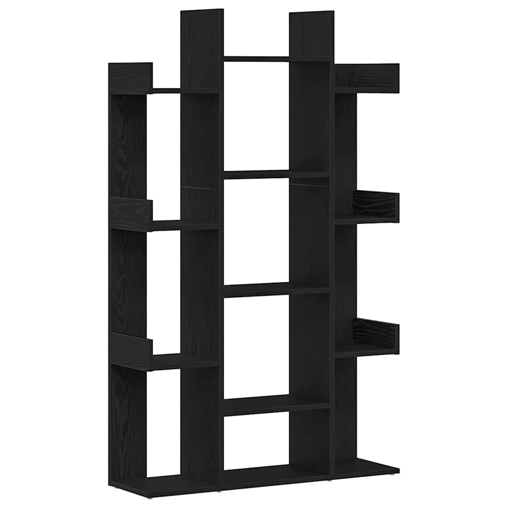 vidaXL Bookcase 13-Tier 86 x 25.5 x 140 cm Engineered Wood Black Oak