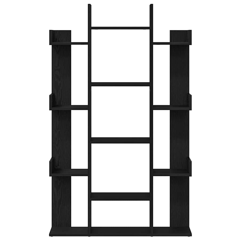 vidaXL Bookcase 13-Tier 86 x 25.5 x 140 cm Engineered Wood Black Oak