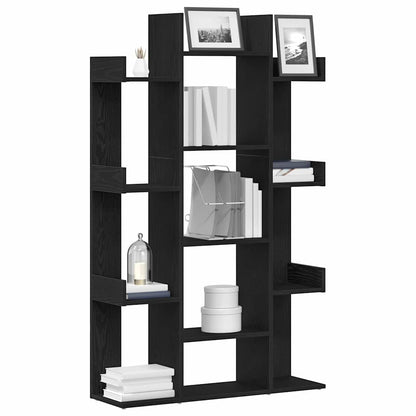 vidaXL Bookcase 13-Tier 86 x 25.5 x 140 cm Engineered Wood Black Oak