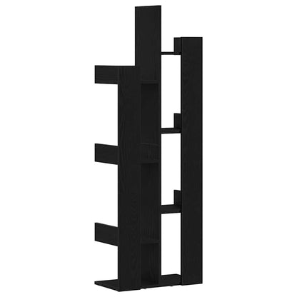 vidaXL Bookcase 8-Tier 48 x 25.5 x 140 cm Engineered Wood Black Oak