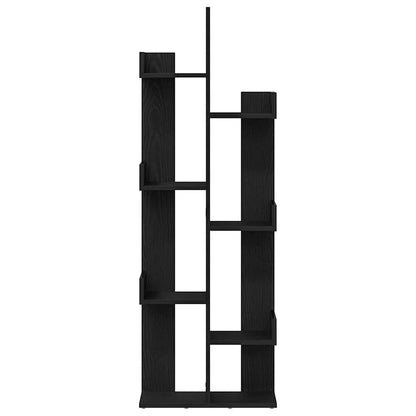 vidaXL Bookcase 8-Tier 48 x 25.5 x 140 cm Engineered Wood Black Oak