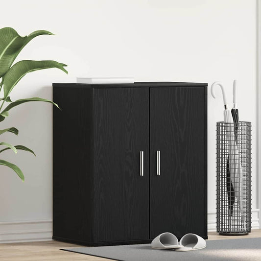 vidaXL Shoe Cabinet 60 x 35 x 70 cm Engineered Wood Black Oak