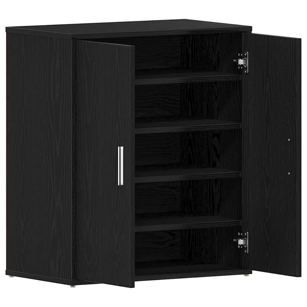 vidaXL Shoe Cabinet 60 x 35 x 70 cm Engineered Wood Black Oak