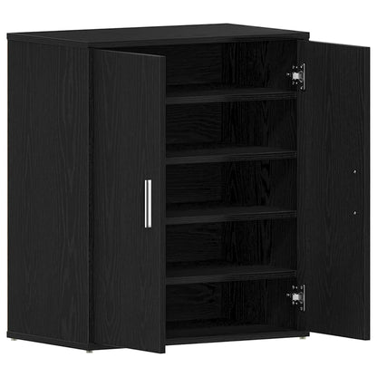 vidaXL Shoe Cabinet 60 x 35 x 70 cm Engineered Wood Black Oak