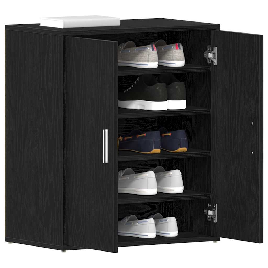 vidaXL Shoe Cabinet 60 x 35 x 70 cm Engineered Wood Black Oak