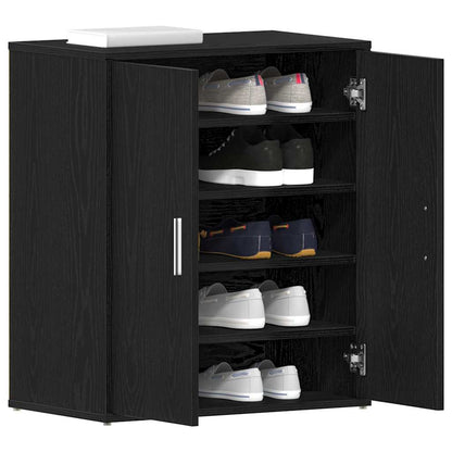 vidaXL Shoe Cabinet 60 x 35 x 70 cm Engineered Wood Black Oak