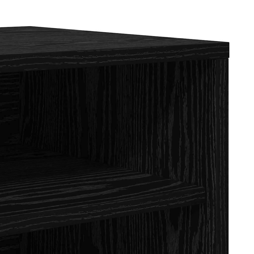 vidaXL Shoe Cabinet 60 x 35 x 70 cm Engineered Wood Black Oak