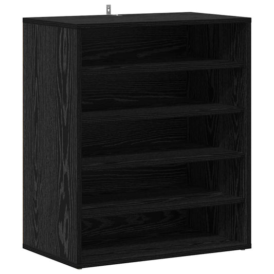vidaXL Shoe Cabinet Black Oak 60 x 35 x 70 cm Engineered Wood
