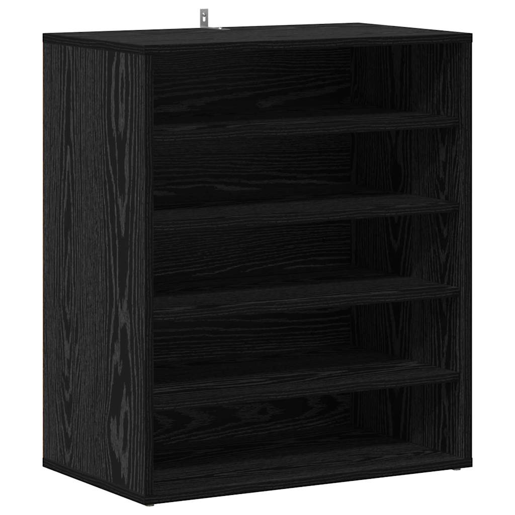 vidaXL Shoe Cabinet 60 x 35 x 70 cm Engineered Wood Black Oak