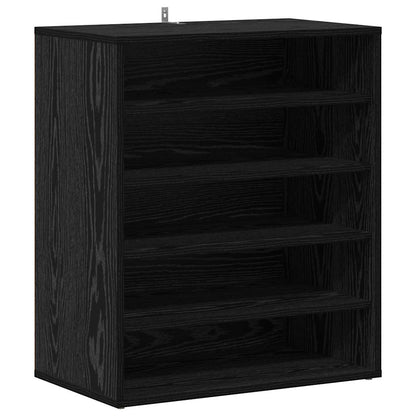 vidaXL Shoe Cabinet 60 x 35 x 70 cm Engineered Wood Black Oak