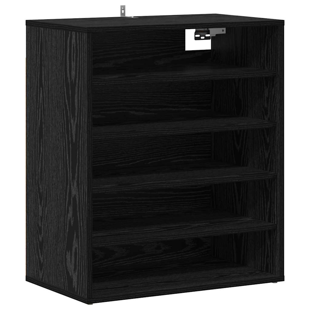 vidaXL Shoe Cabinet 60 x 35 x 70 cm Engineered Wood Black Oak