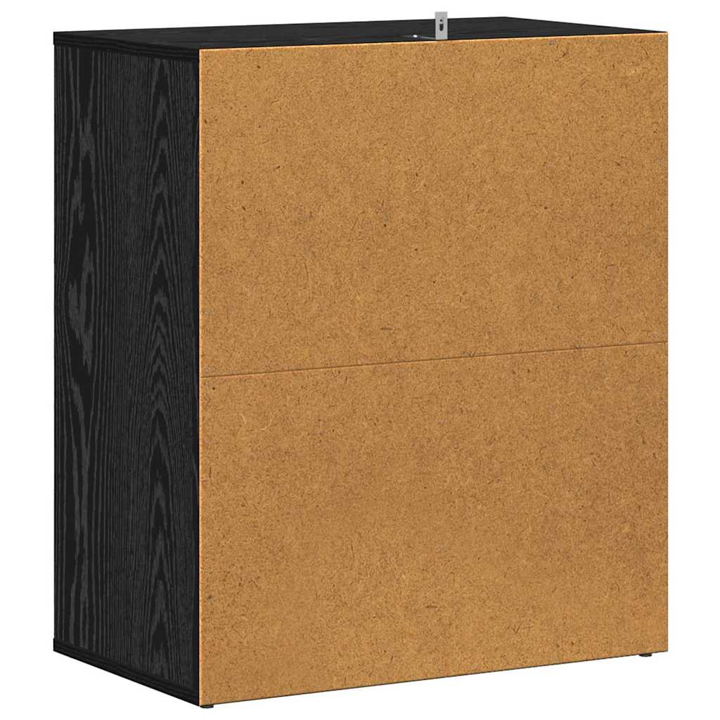 vidaXL Shoe Cabinet 60 x 35 x 70 cm Engineered Wood Black Oak