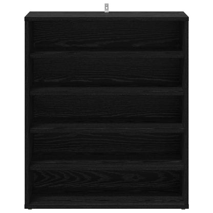 vidaXL Shoe Cabinet 60 x 35 x 70 cm Engineered Wood Black Oak