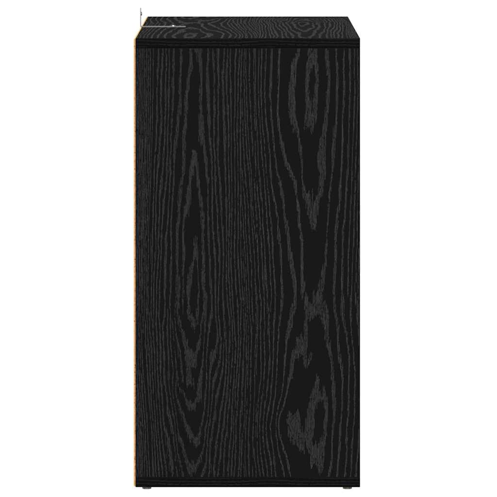 vidaXL Shoe Cabinet 60 x 35 x 70 cm Engineered Wood Black Oak