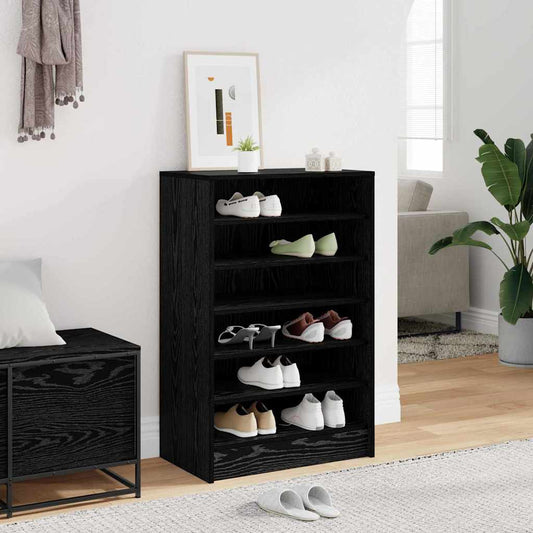 vidaXL Shoe Cabinet 60 x 35 x 92 cm Engineered Wood Black Oak