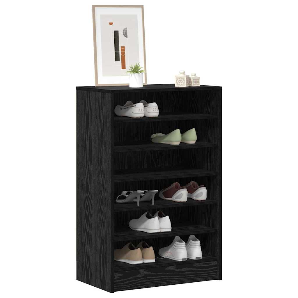 vidaXL Shoe Cabinet 60 x 35 x 92 cm Engineered Wood Black Oak