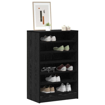vidaXL Shoe Cabinet 60 x 35 x 92 cm Engineered Wood Black Oak
