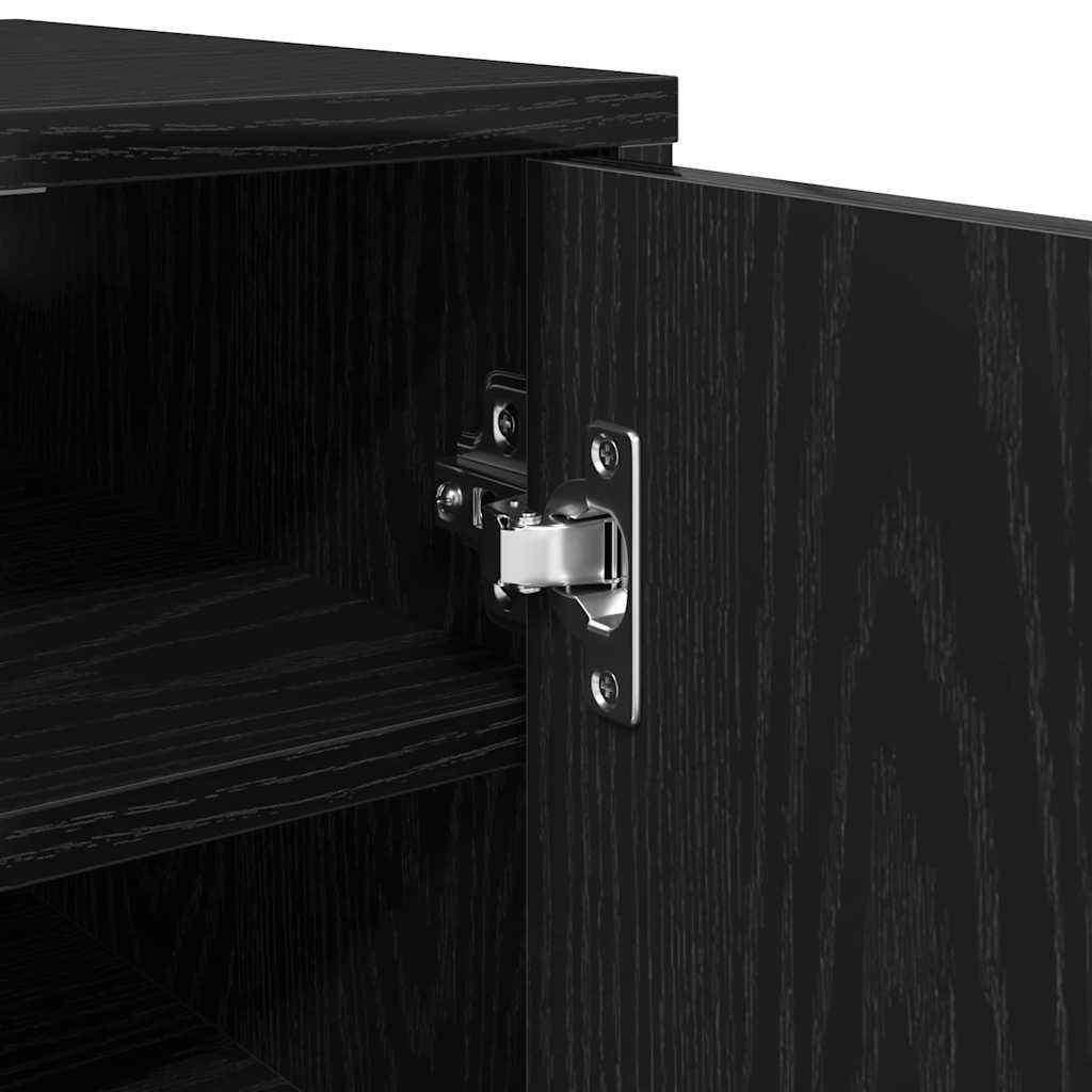 vidaXL Shoe Cabinet 32 x 35 x 92 cm Engineered Wood Black Oak