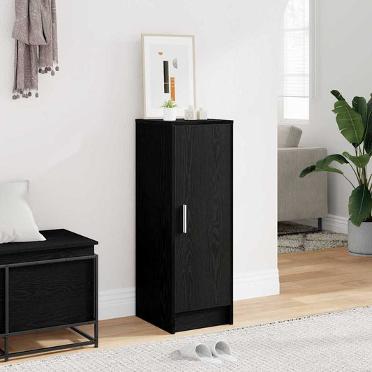 vidaXL Shoe Cabinet 32 x 35 x 92 cm Engineered Wood Black Oak