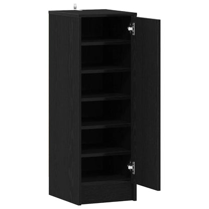 vidaXL Shoe Cabinet 32 x 35 x 92 cm Engineered Wood Black Oak