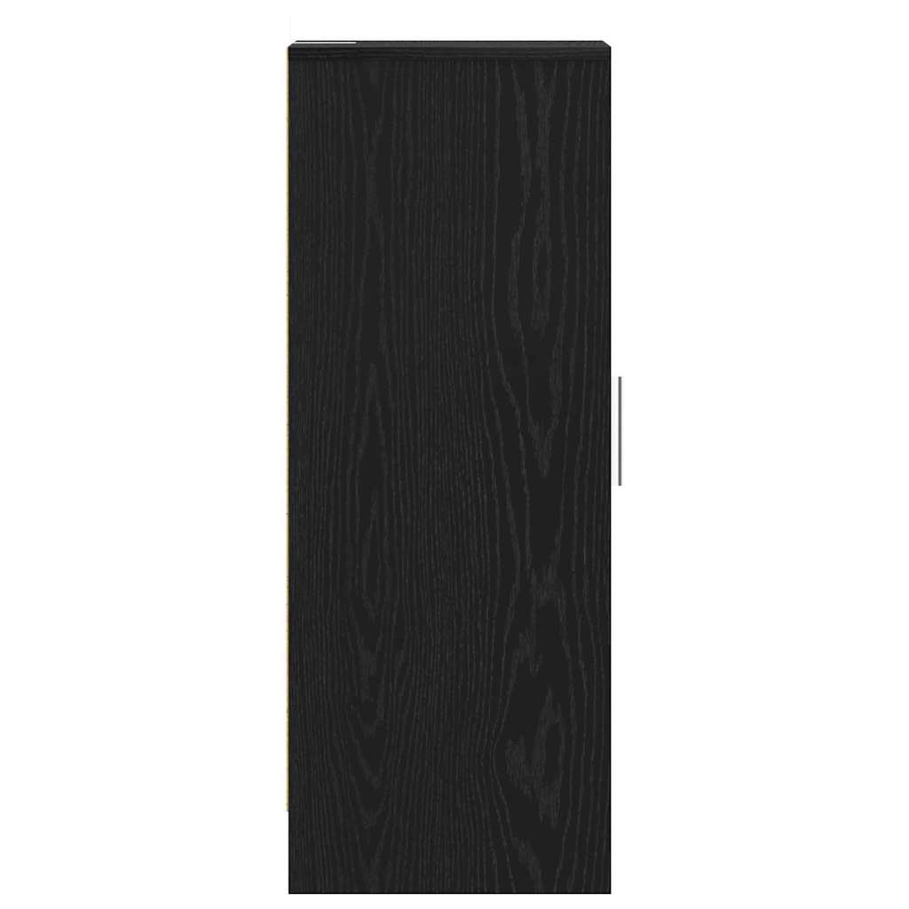 vidaXL Shoe Cabinet 32 x 35 x 92 cm Engineered Wood Black Oak