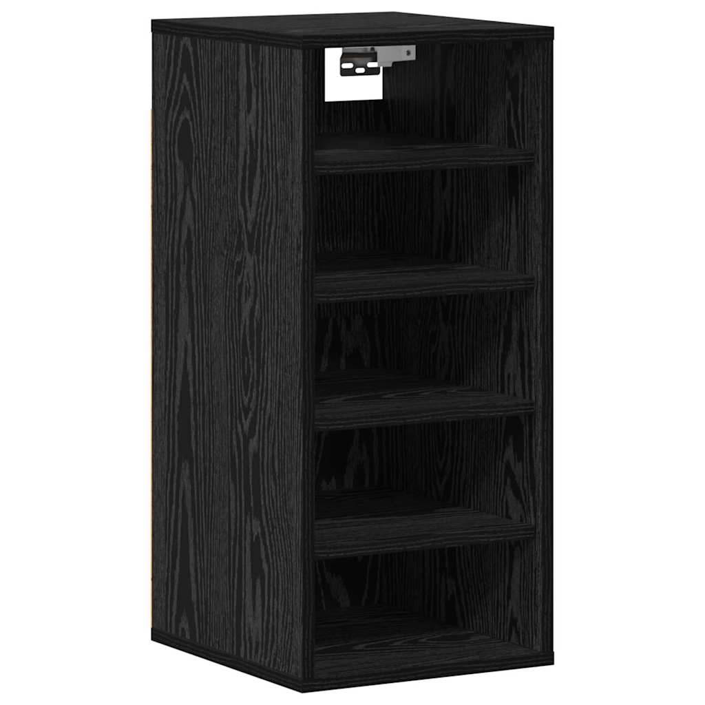 vidaXL Shoe Cabinet 32 x 35 x 70 cm Engineered Wood Black Oak