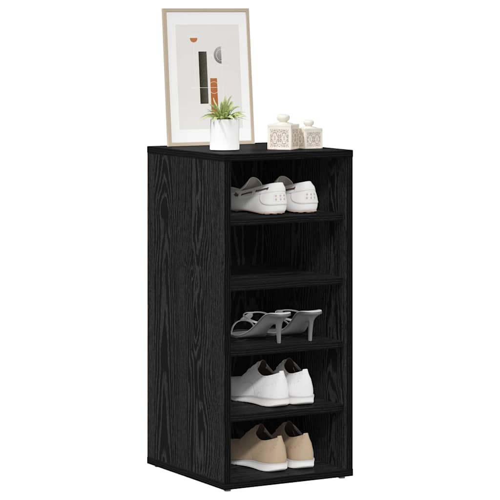 vidaXL Shoe Cabinet 32 x 35 x 70 cm Engineered Wood Black Oak