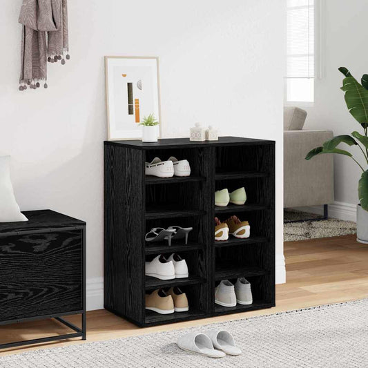 vidaXL Shoe Cabinet 2 pcs 32 x 35 x 70 cm Engineered Wood Black Oak