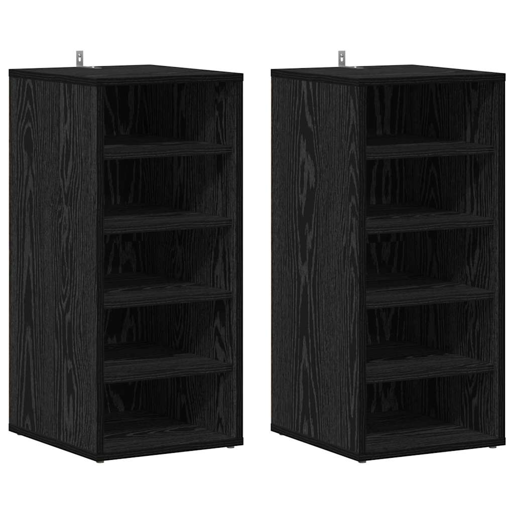 vidaXL Shoe Cabinet 2 pcs 32 x 35 x 70 cm Engineered Wood Black Oak