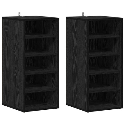 vidaXL Shoe Cabinet 2 pcs 32 x 35 x 70 cm Engineered Wood Black Oak