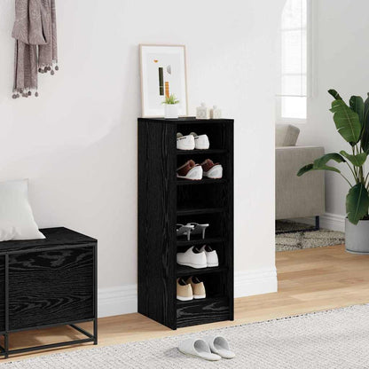 vidaXL Shoe Cabinet 32 x 35 x 90 cm Engineered Wood Black Oak