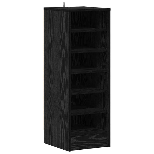 vidaXL Shoe Cabinet 32 x 35 x 90 cm Engineered Wood Black Oak