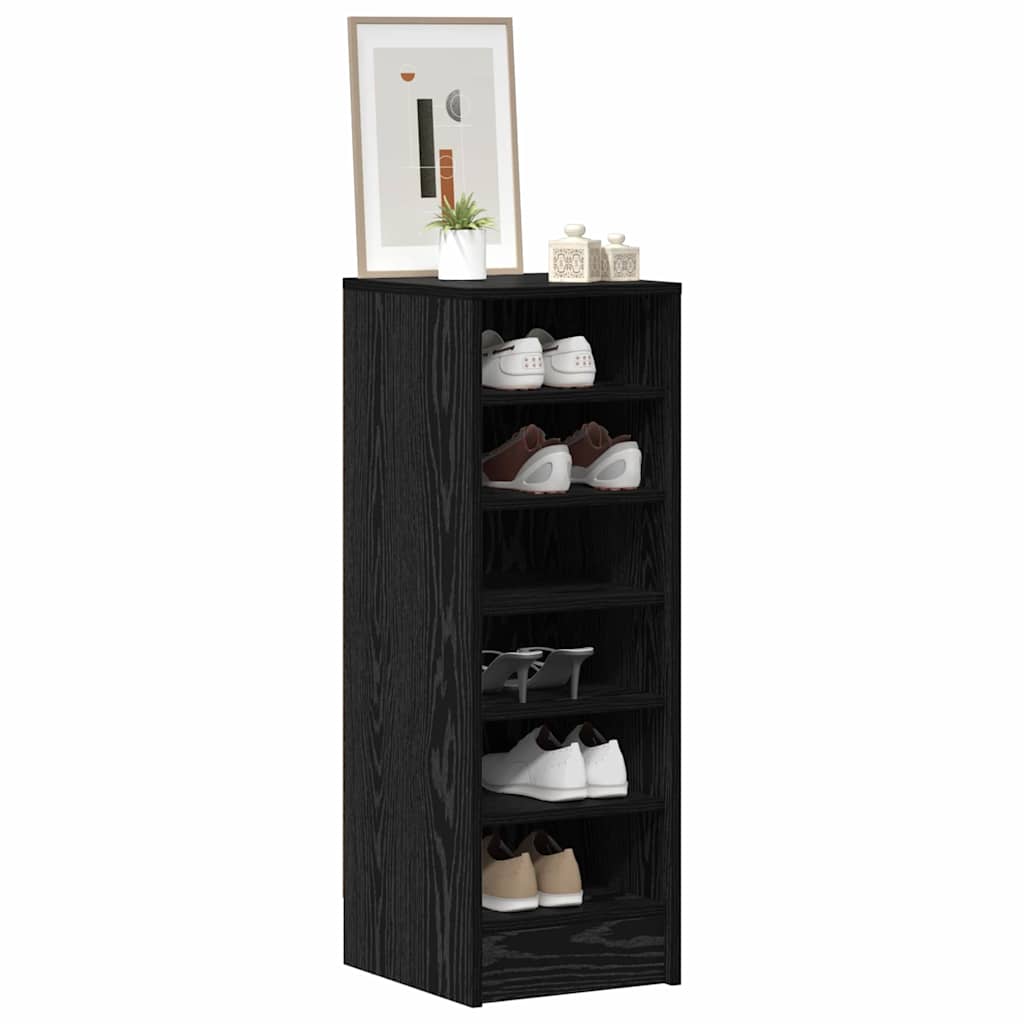vidaXL Shoe Cabinet 32 x 35 x 90 cm Engineered Wood Black Oak