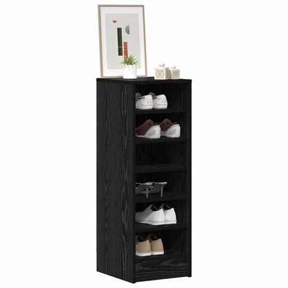 vidaXL Shoe Cabinet 32 x 35 x 90 cm Engineered Wood Black Oak
