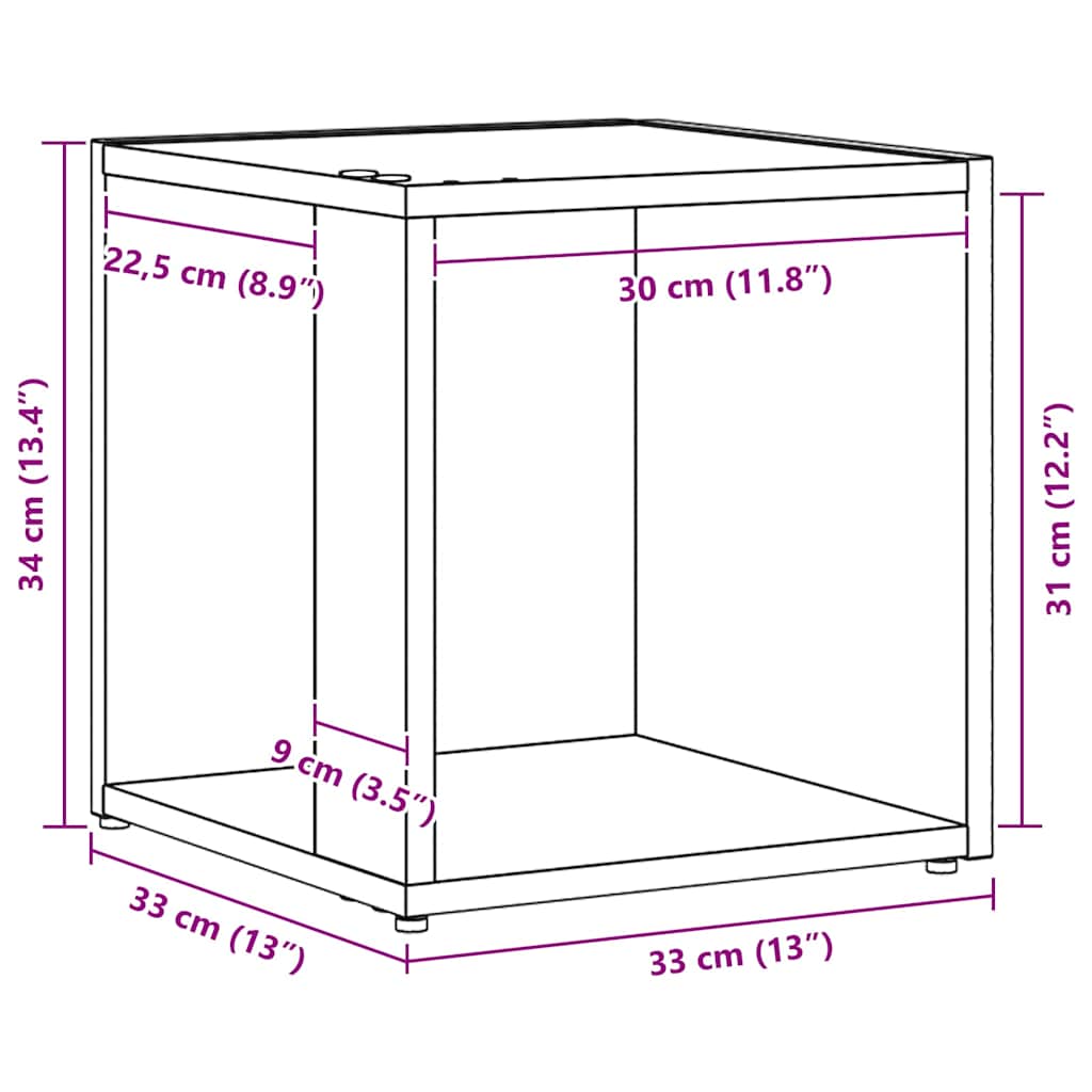 vidaXL Corner Shelves 33 x 33 x 34.5 cm Engineered Wood Black Oak